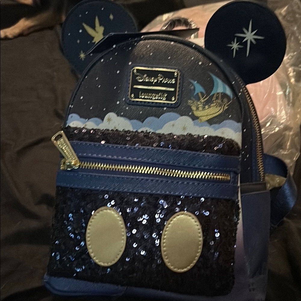 Loungefly Blue and Gold Space Backpack